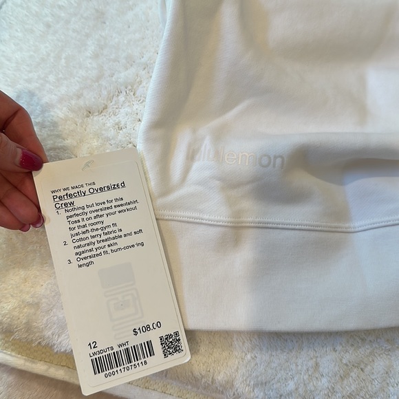 Lululemon Perfectly Oversized Crew Sweatshirt White Size 12 NOT NWT - Picture 4 of 7